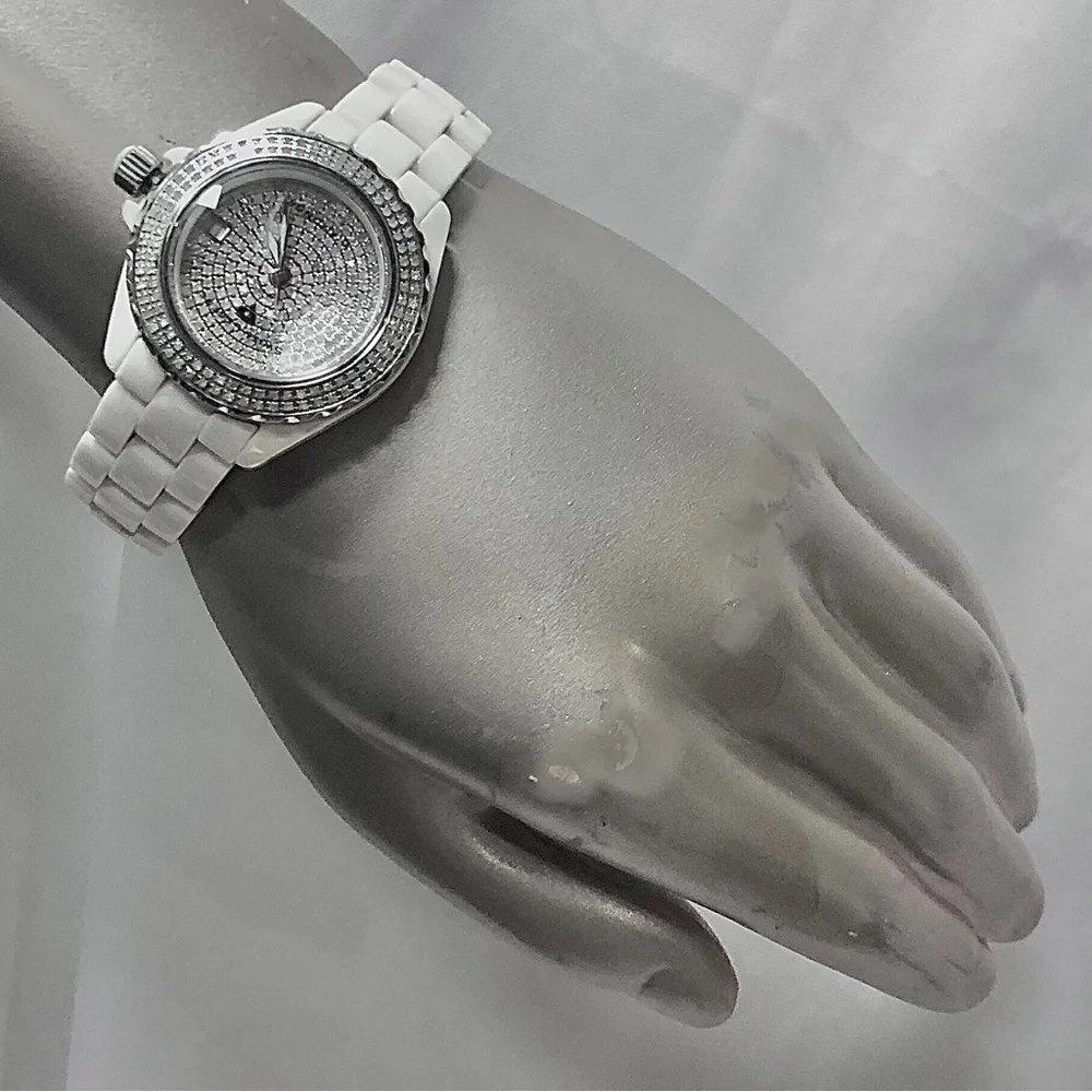 Swiss Legend Diamond Watch Diamonds Ceramic Karamica Date Large Stainles…